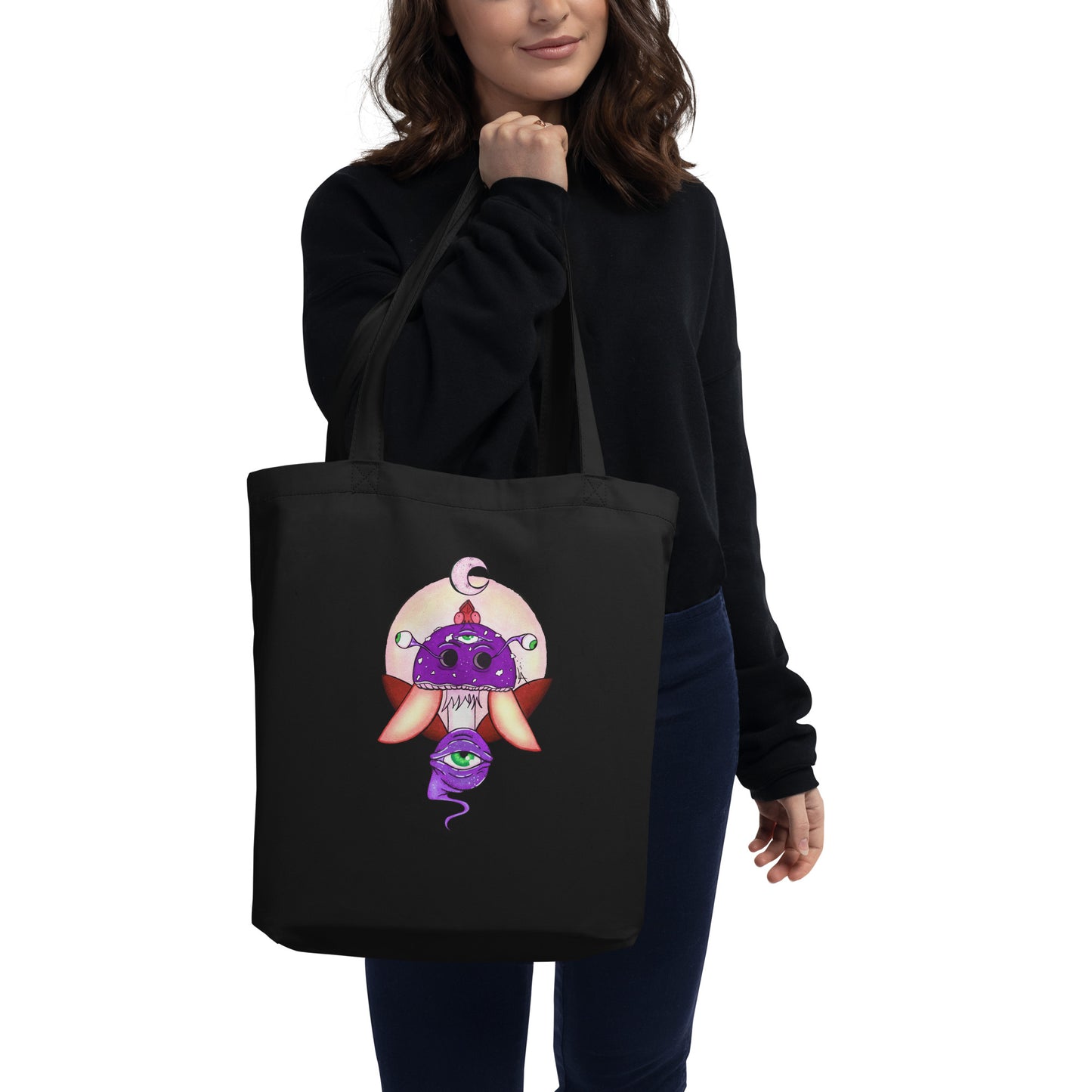 Mushroom moon eyes summer variant eco tote bag