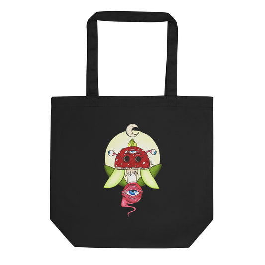 Mushroom moon eyes spring variant eco tote bag