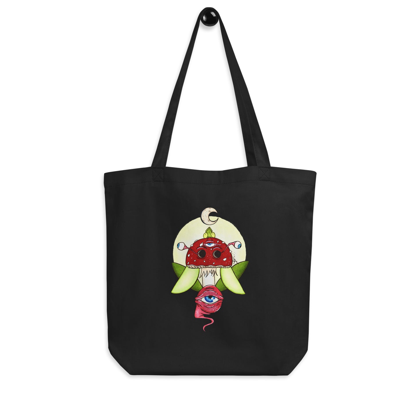 Mushroom moon eyes spring variant eco tote bag