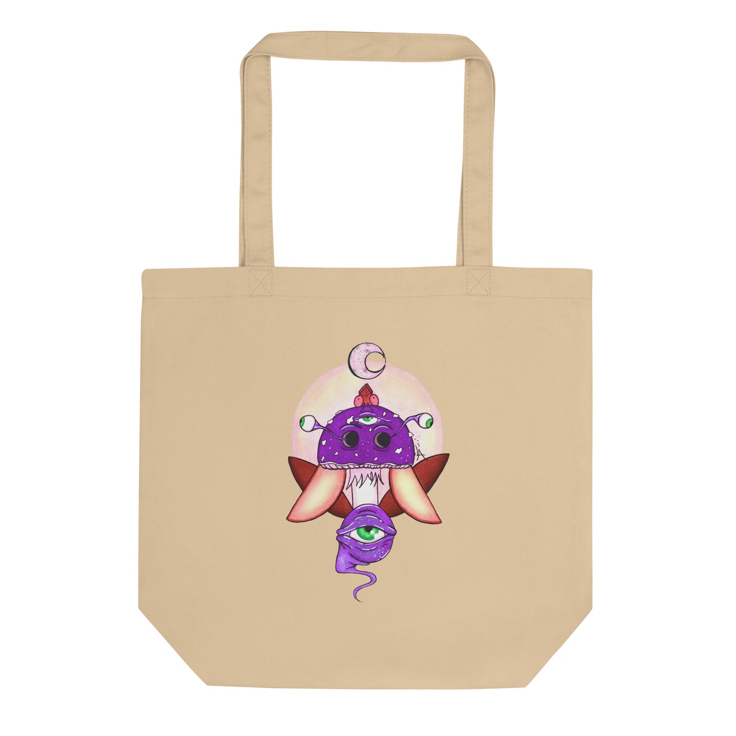 Mushroom moon eyes summer variant eco tote bag