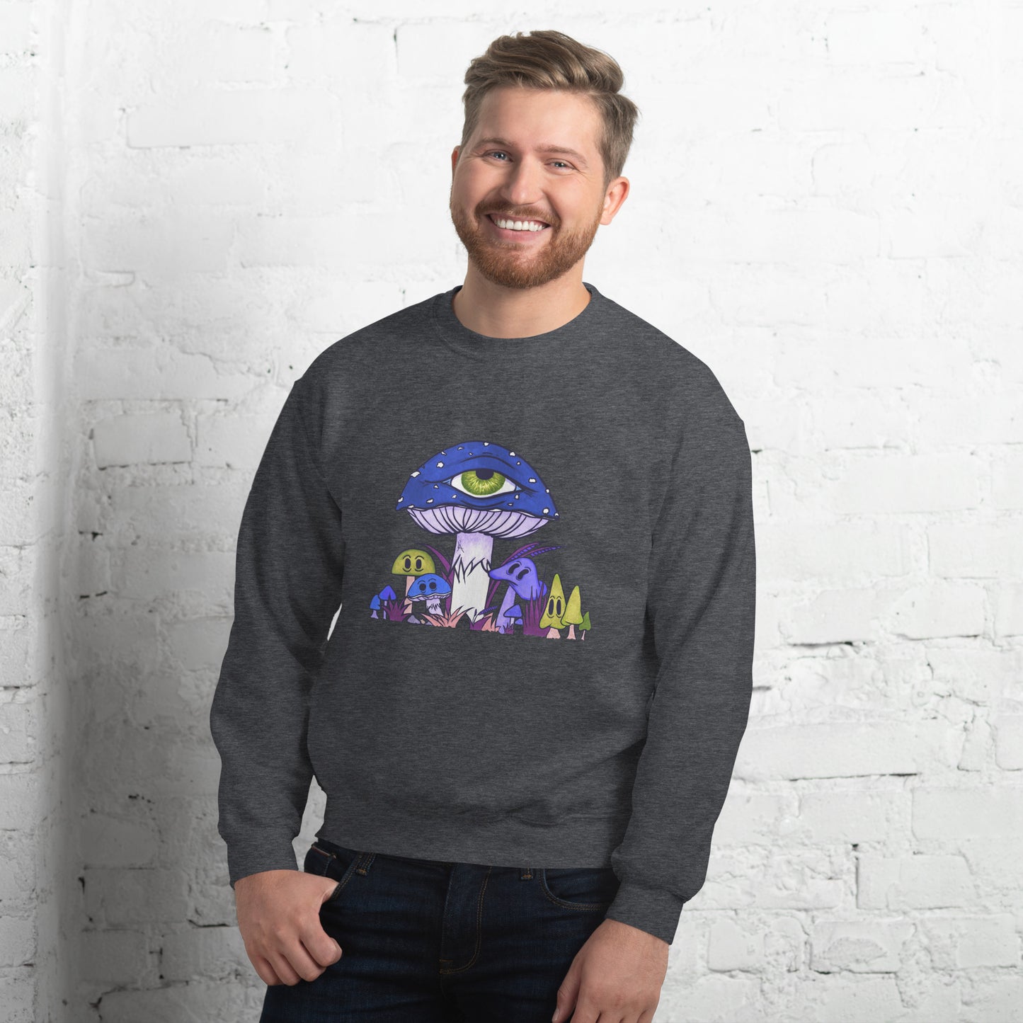 Toadstool & friends at night unisex sweatshirt