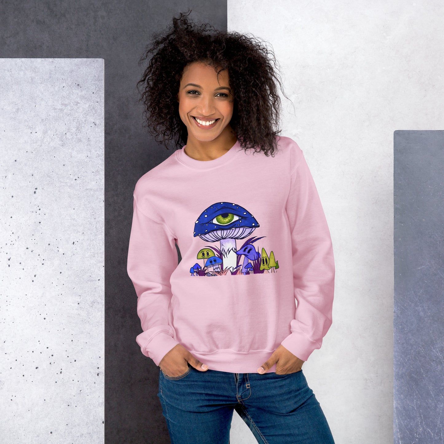 Toadstool & friends at night unisex sweatshirt