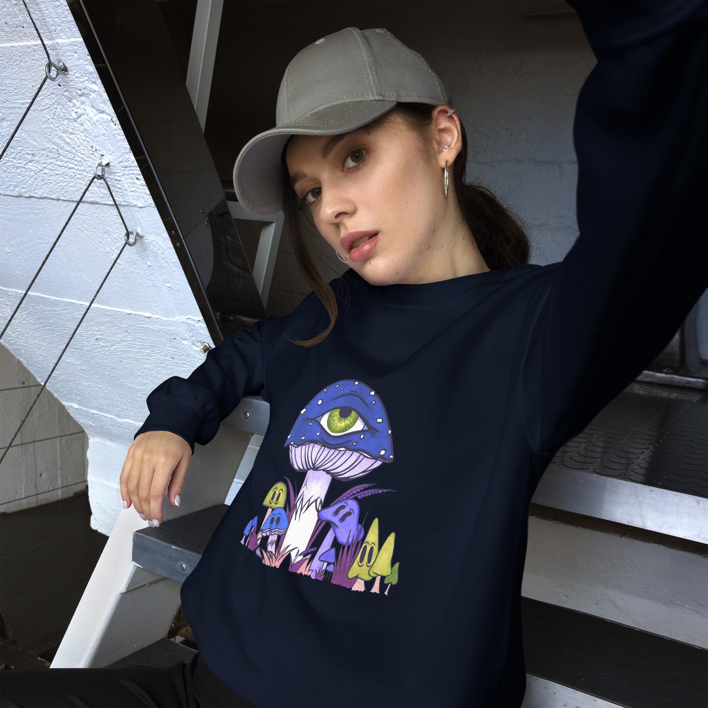 Toadstool & friends at night unisex sweatshirt