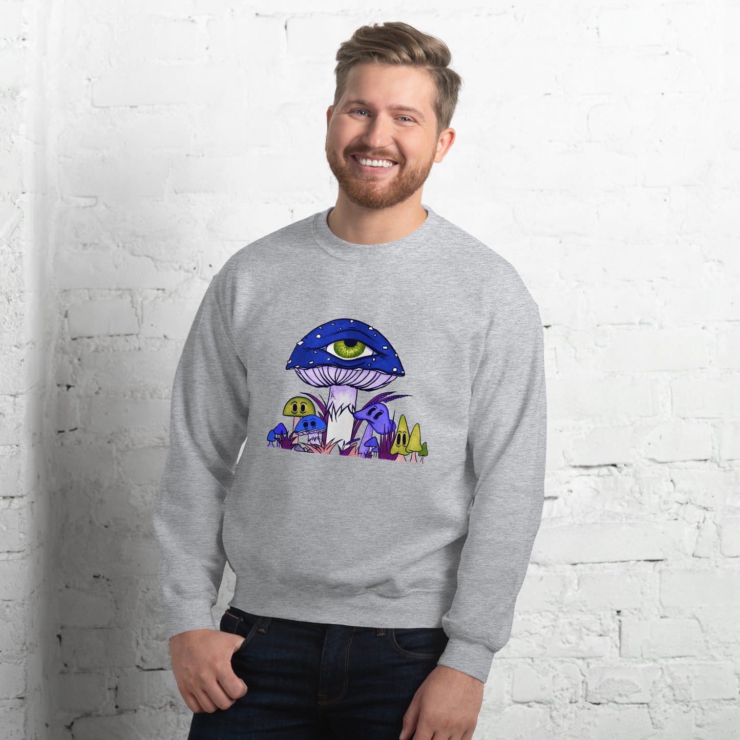 Toadstool & friends at night unisex sweatshirt