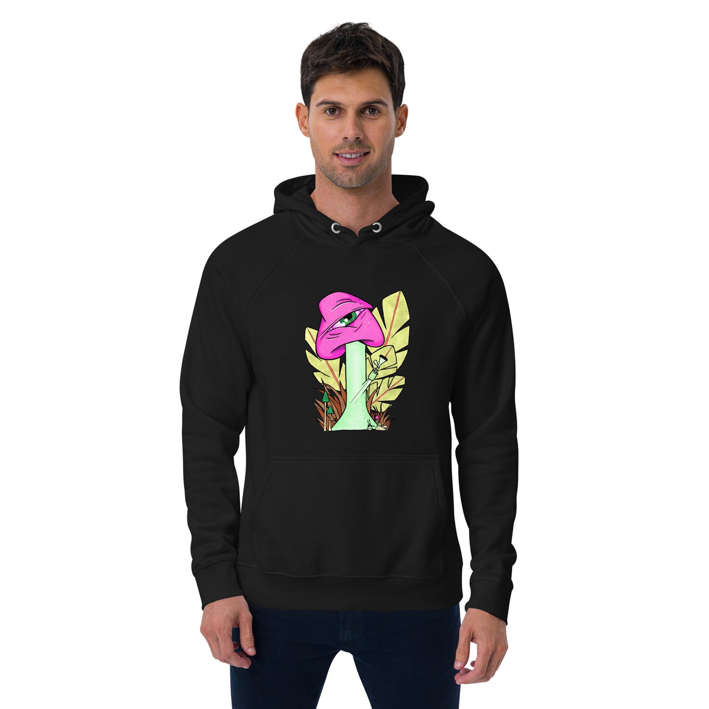 The Bongtripper (pink) unisex eco raglan hoodie