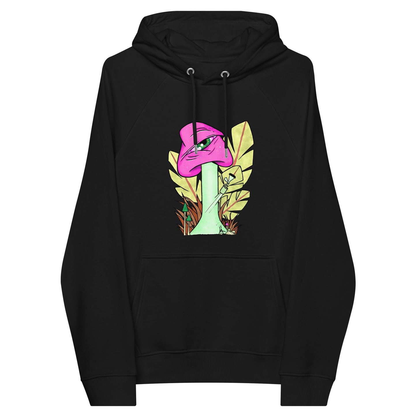 The Bongtripper (pink) unisex eco raglan hoodie