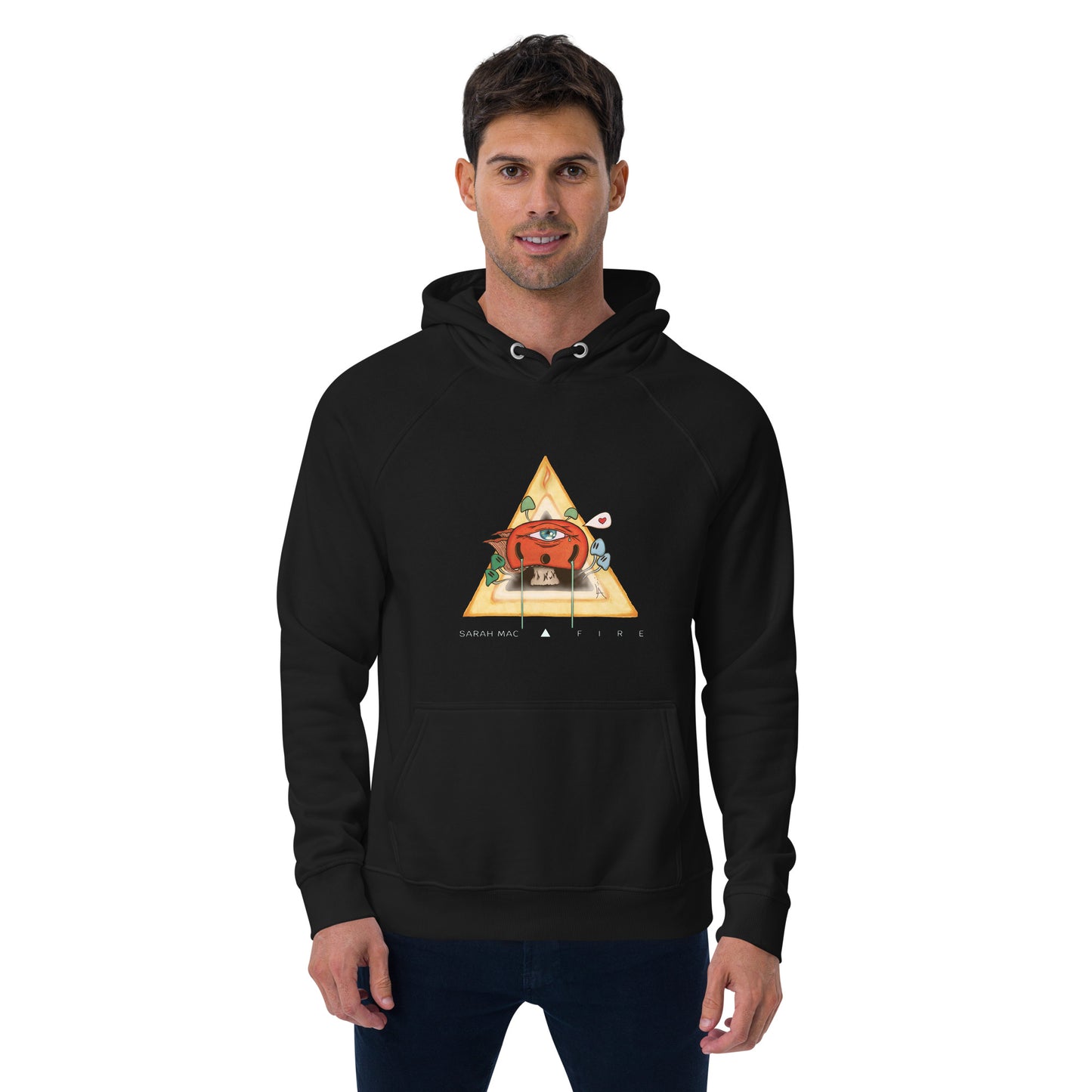 Sarah Mac Fire unisex eco raglan hoodie