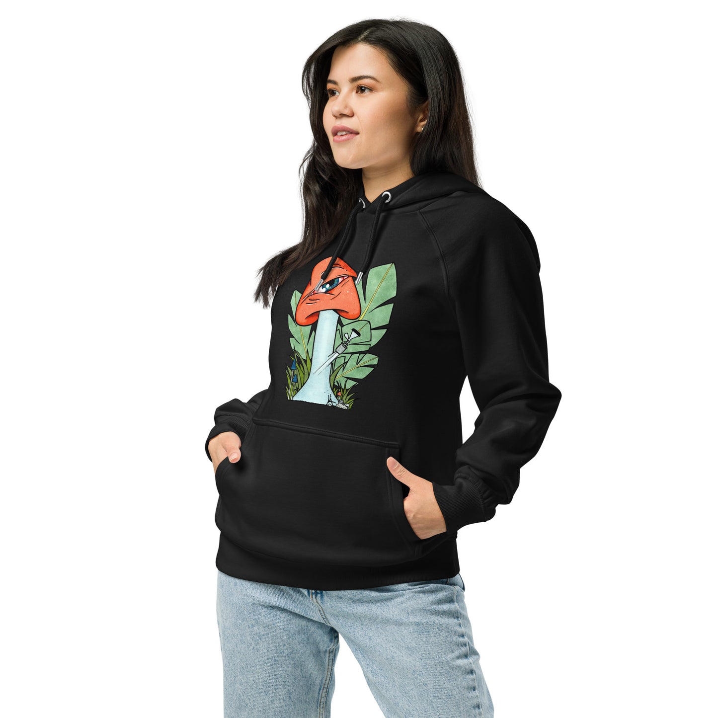 The Bongtripper (orange) unisex eco raglan hoodie