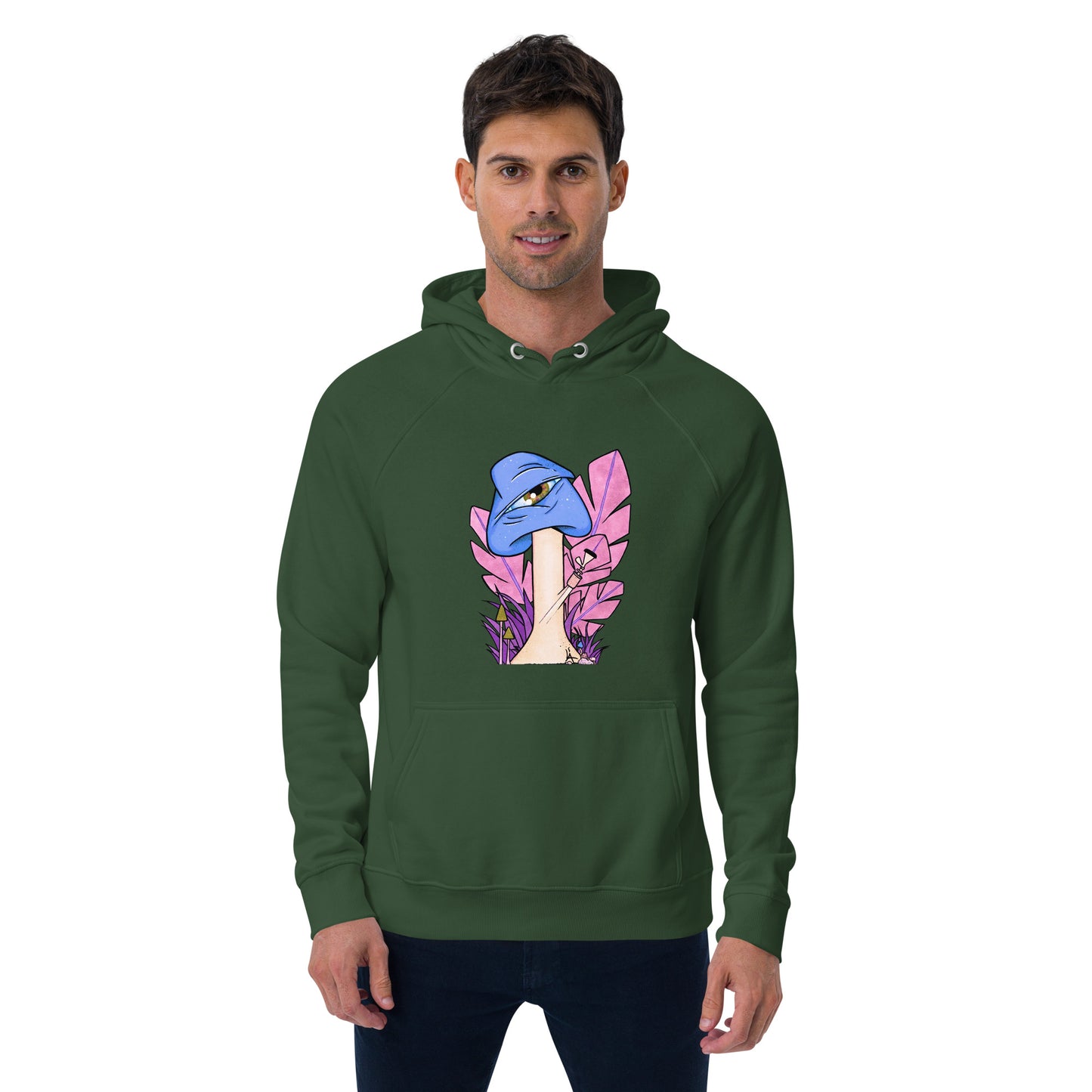 The Bongtripper (blue) unisex eco raglan hoodie