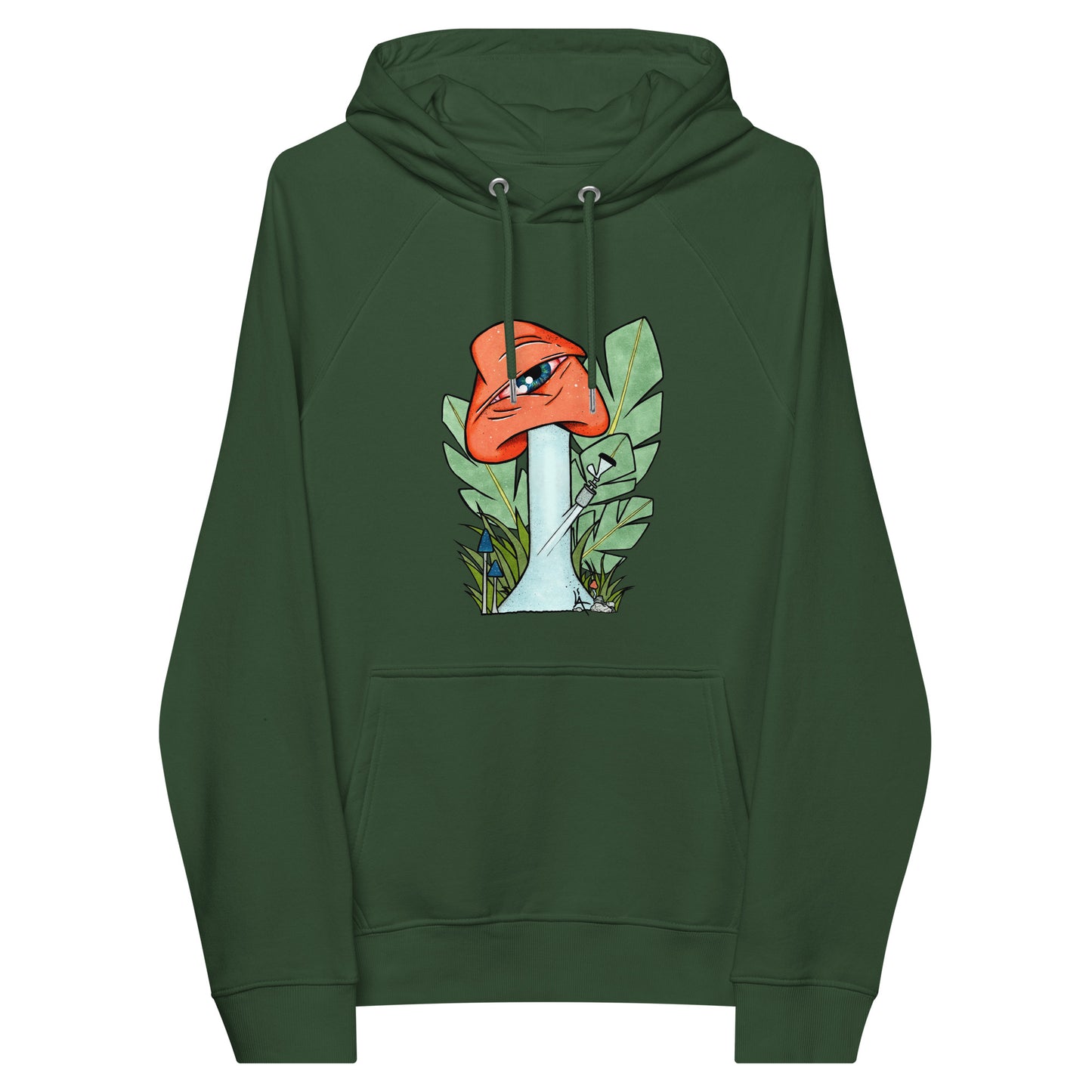 The Bongtripper (orange) unisex eco raglan hoodie