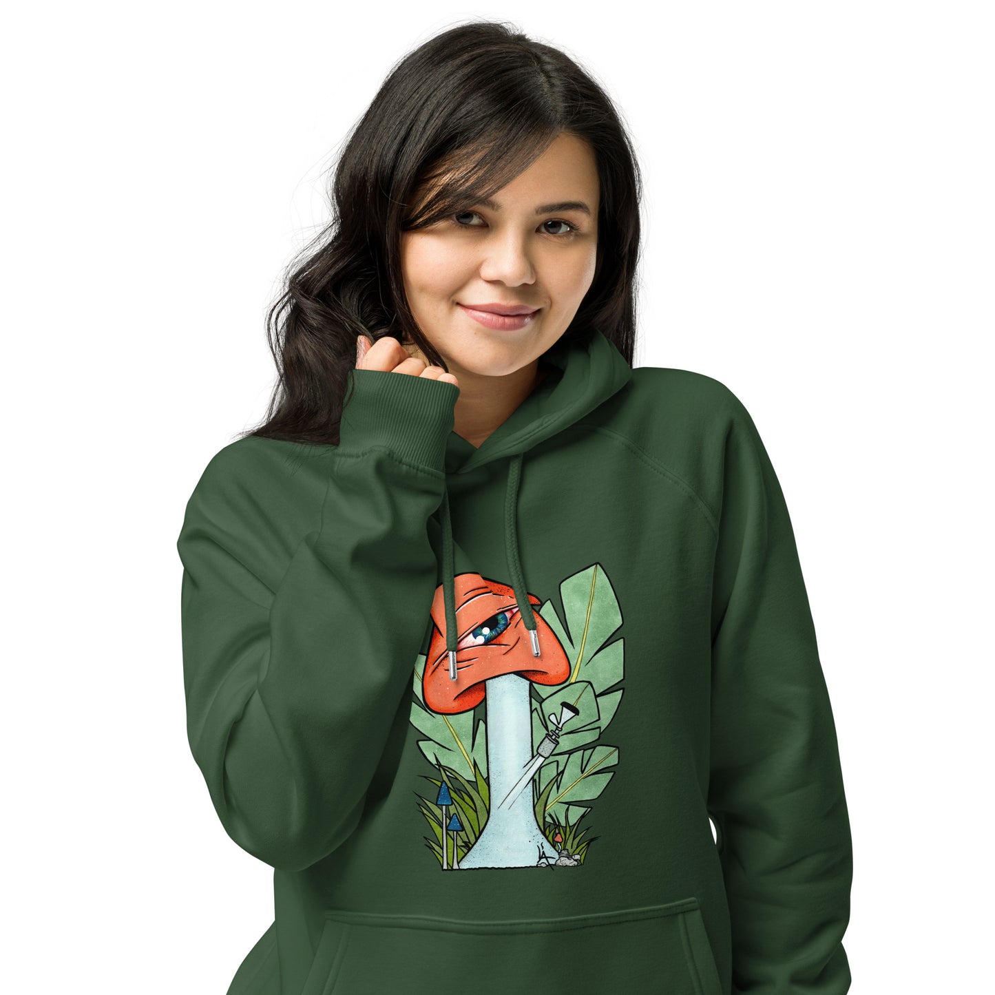 The Bongtripper (orange) unisex eco raglan hoodie