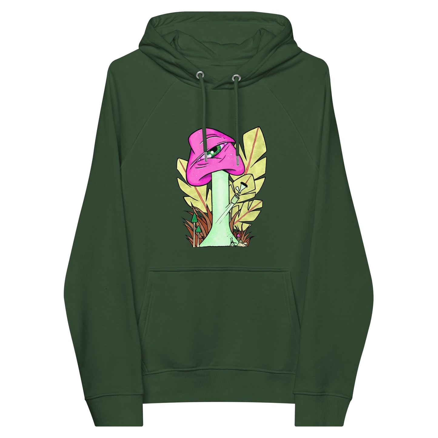 The Bongtripper (pink) unisex eco raglan hoodie