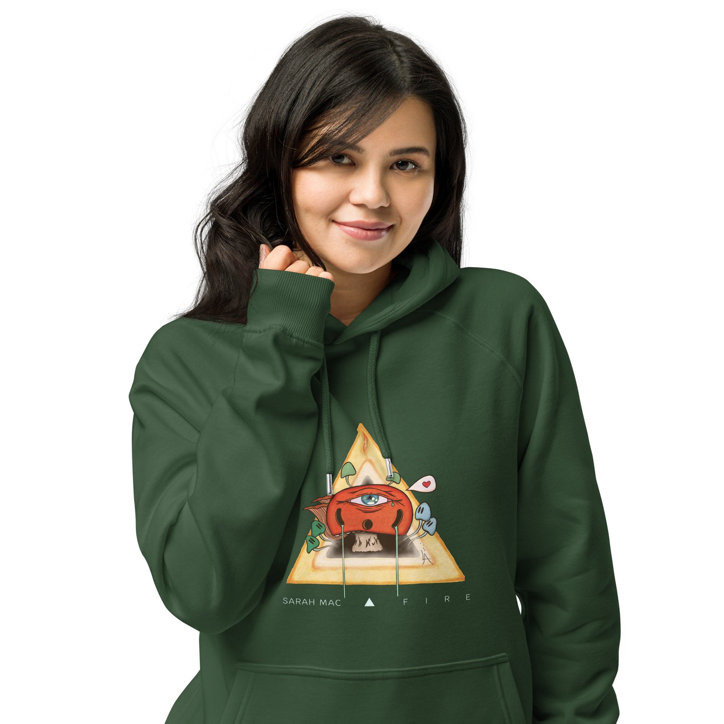 Sarah Mac Fire unisex eco raglan hoodie