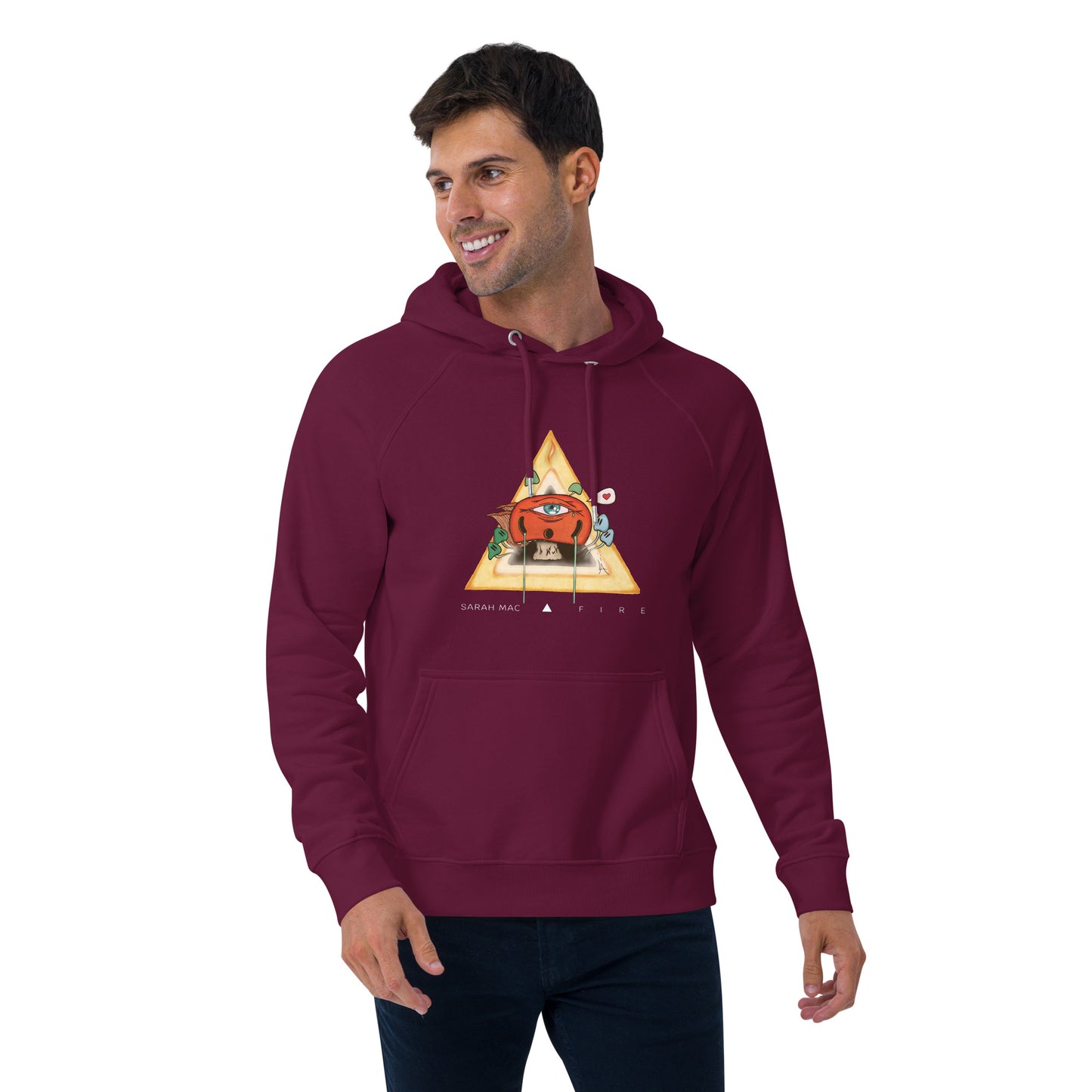 Sarah Mac Fire unisex eco raglan hoodie