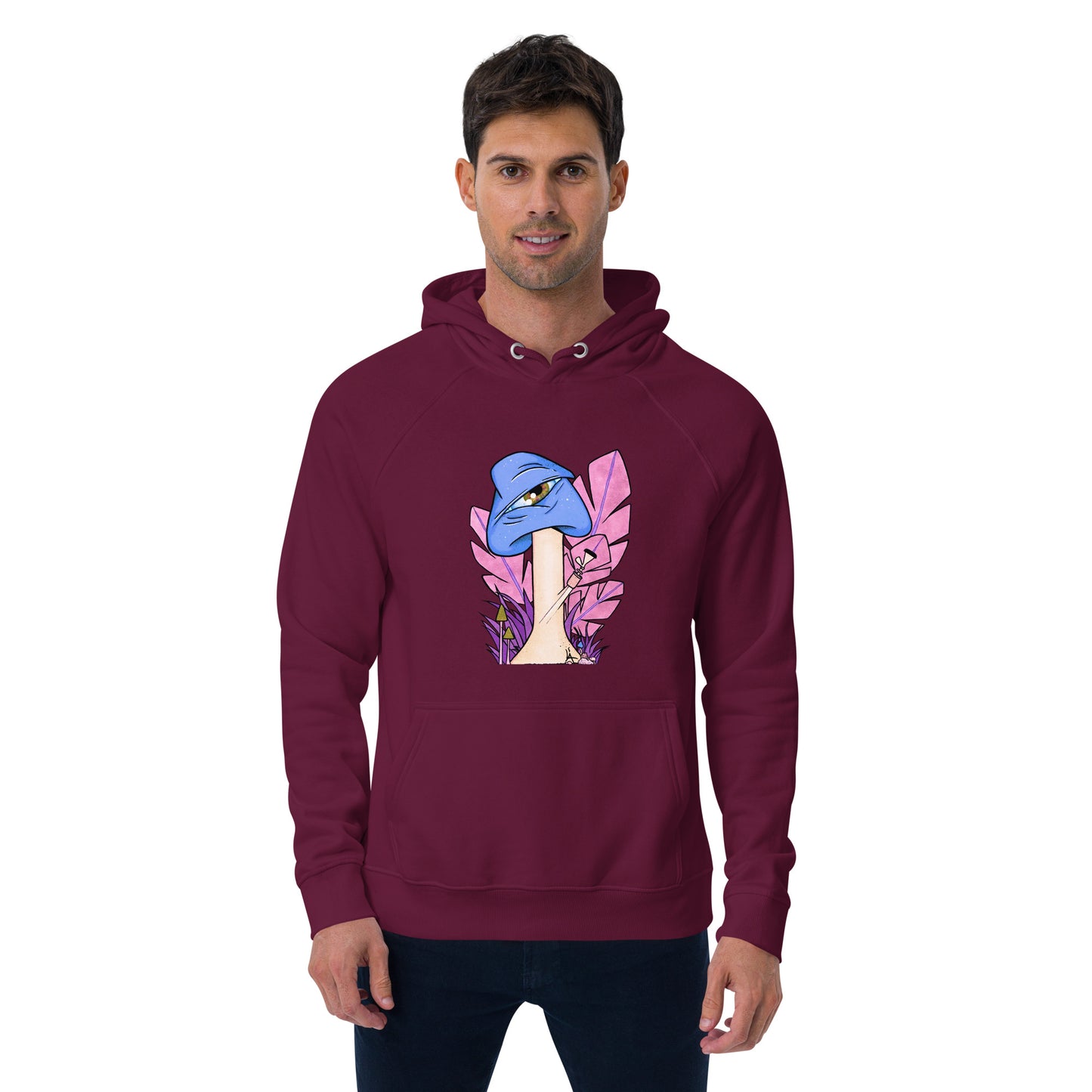 The Bongtripper (blue) unisex eco raglan hoodie