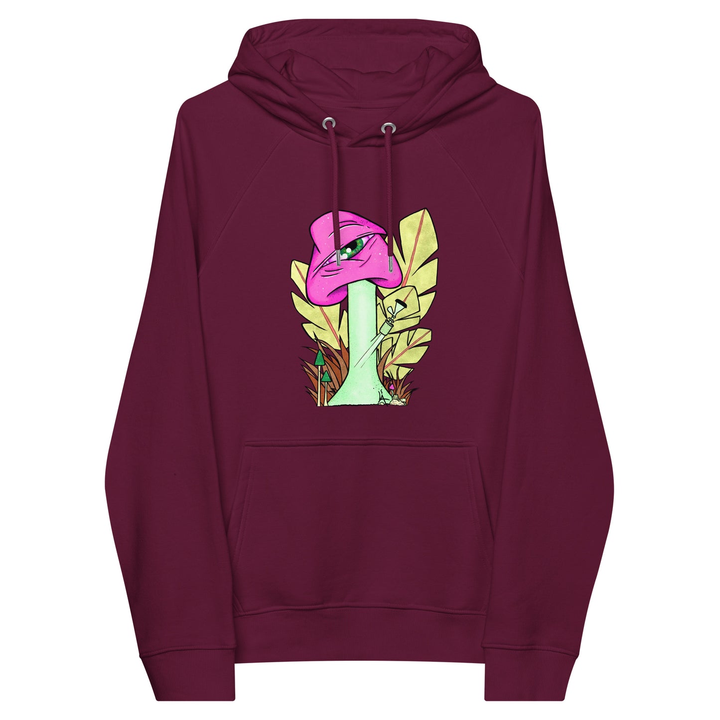 The Bongtripper (pink) unisex eco raglan hoodie