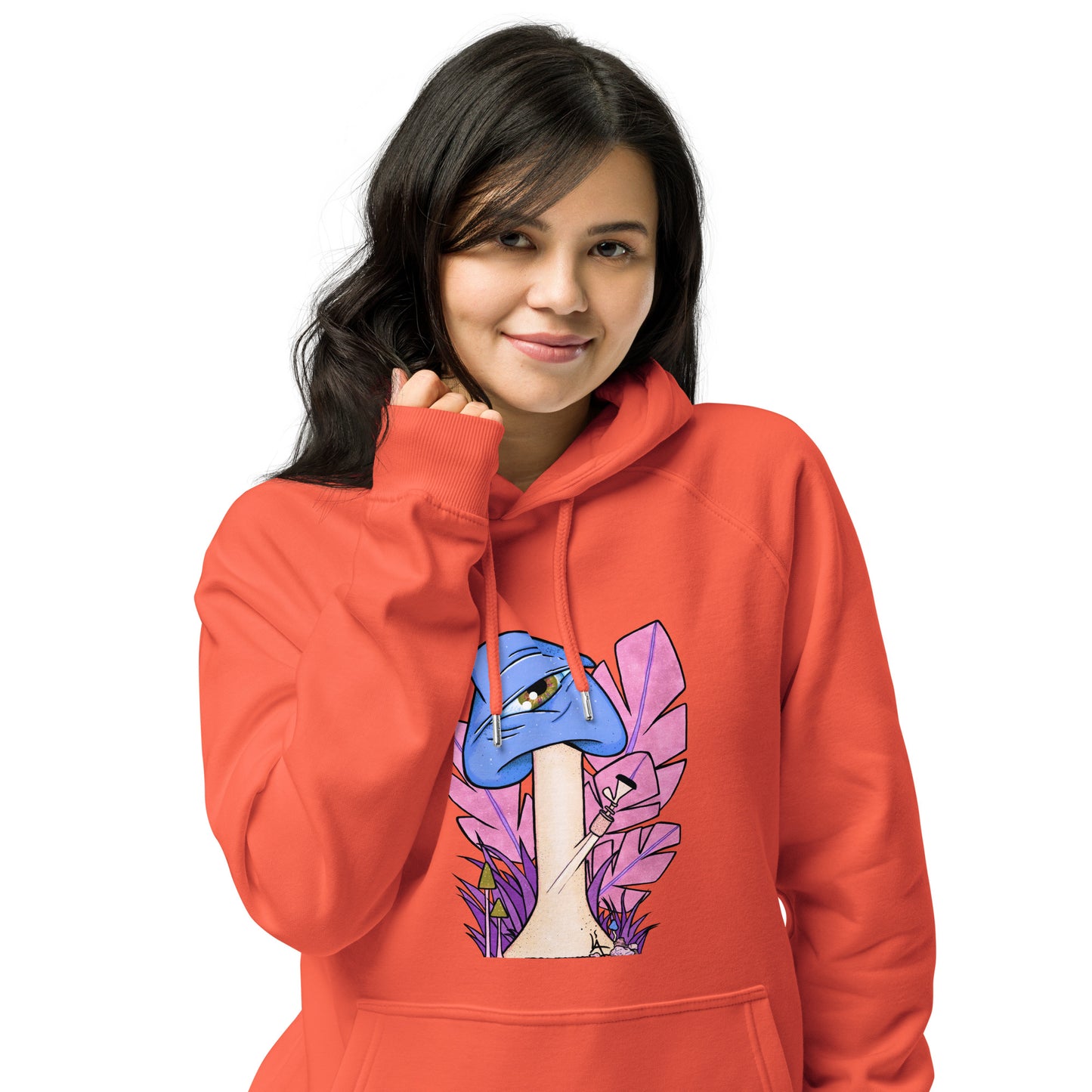 The Bongtripper (blue) unisex eco raglan hoodie