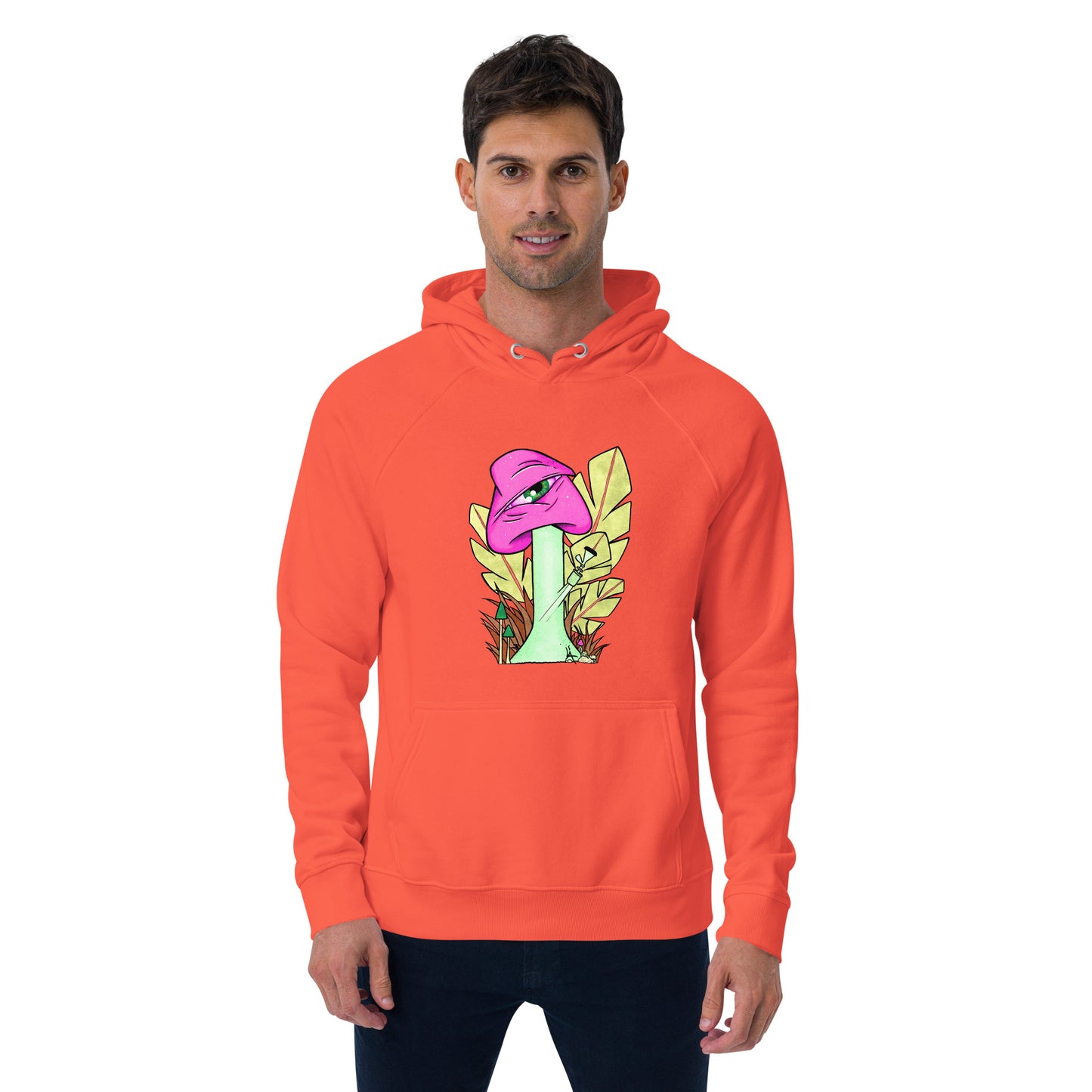 The Bongtripper (pink) unisex eco raglan hoodie