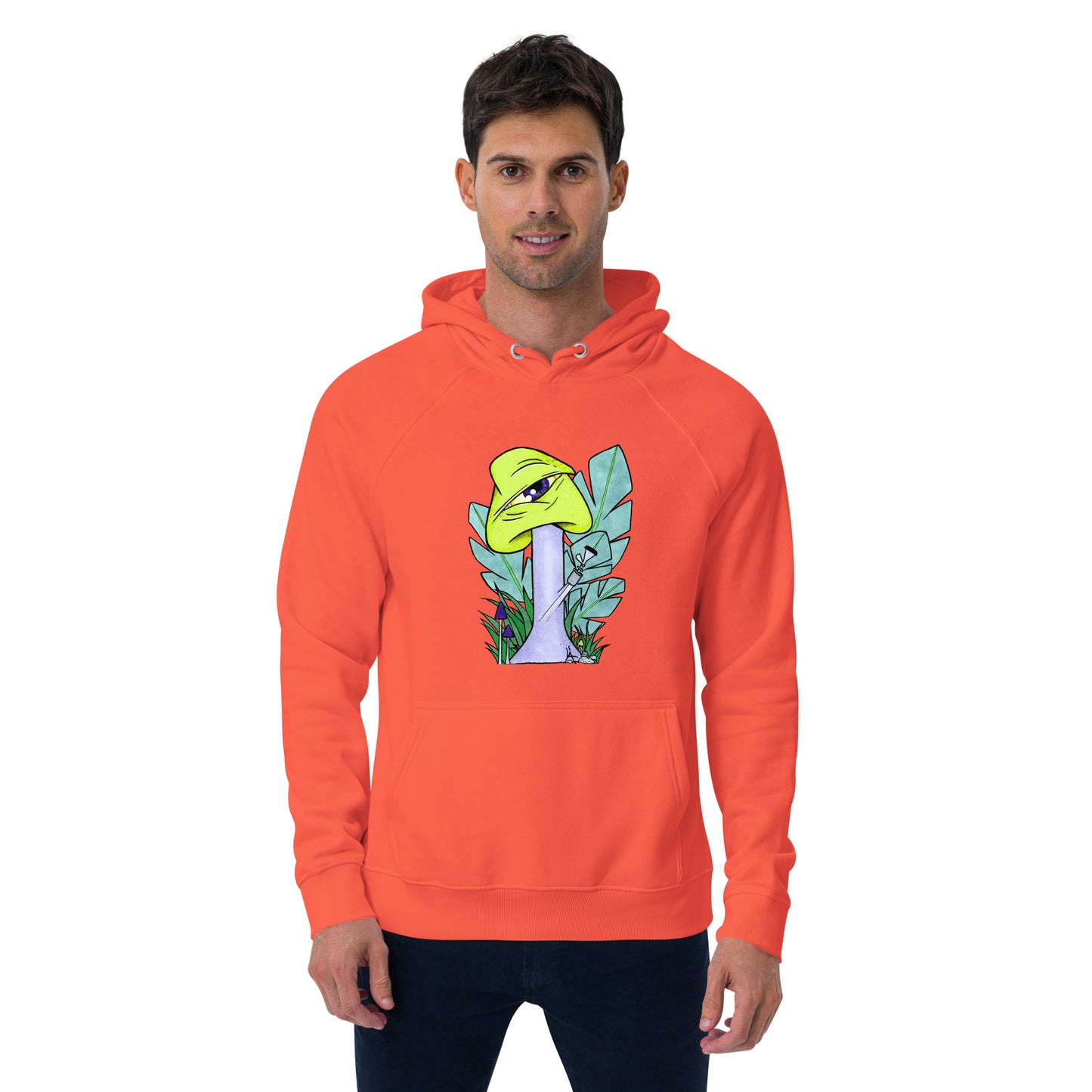 The Bongtripper (yellow) unisex eco raglan hoodie