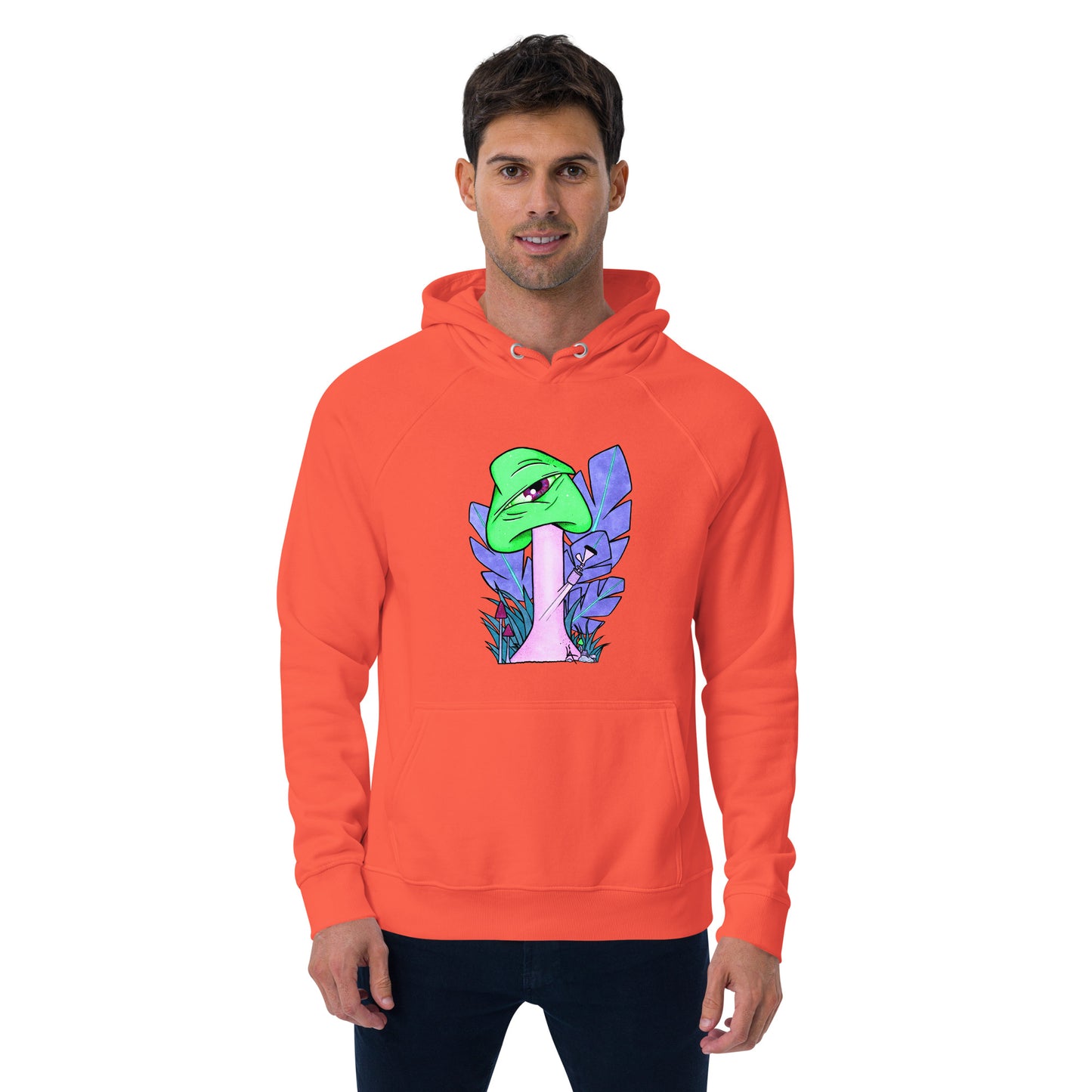 The Bongtripper (green) unisex eco raglan hoodie