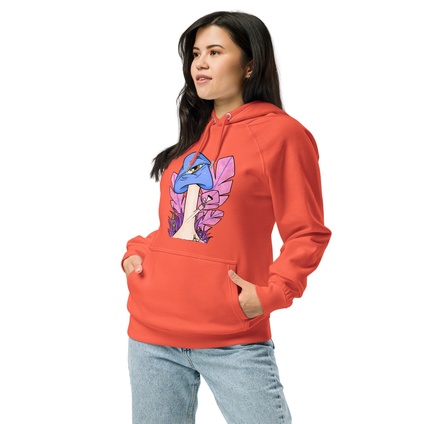 The Bongtripper (blue) unisex eco raglan hoodie