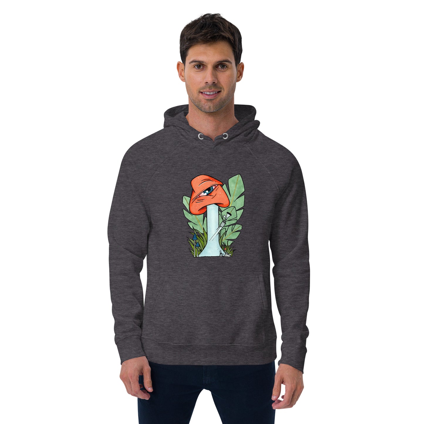 The Bongtripper (orange) unisex eco raglan hoodie