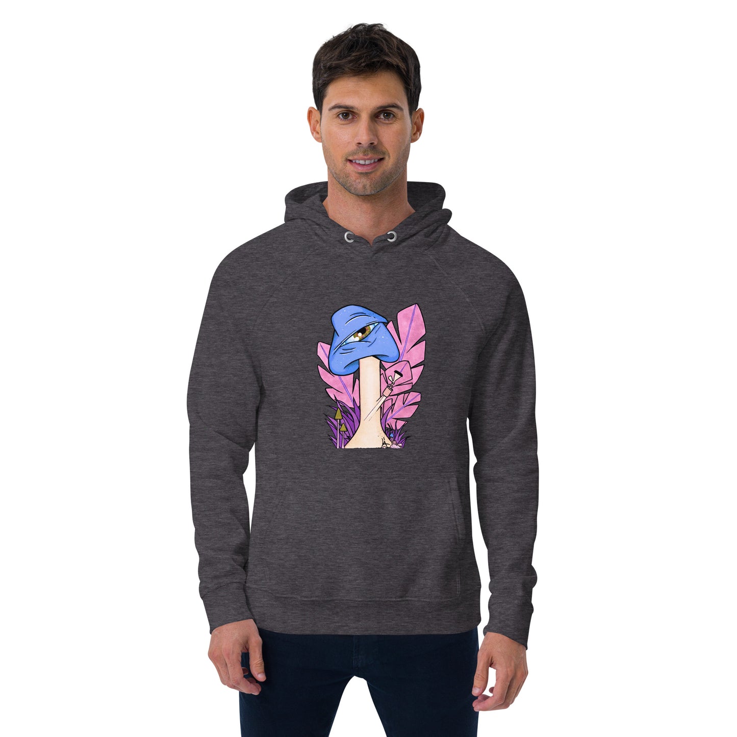 The Bongtripper (blue) unisex eco raglan hoodie