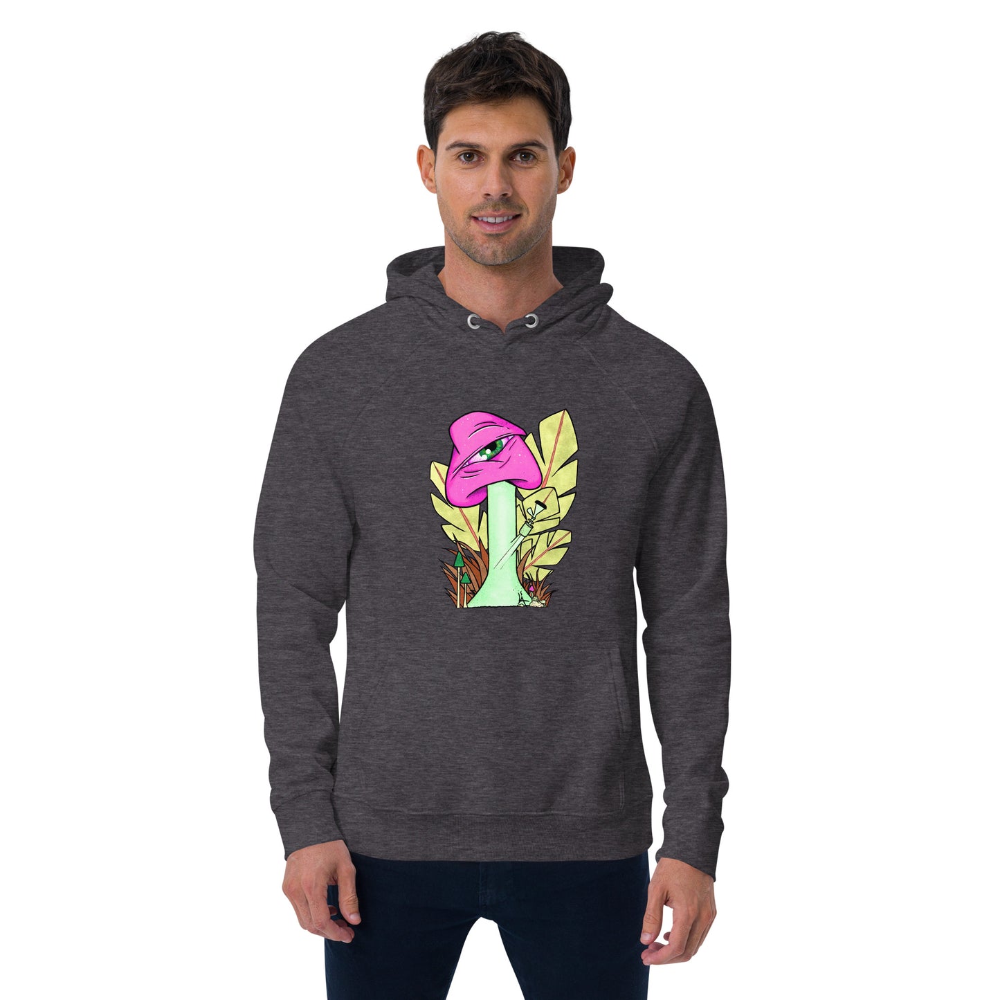 The Bongtripper (pink) unisex eco raglan hoodie