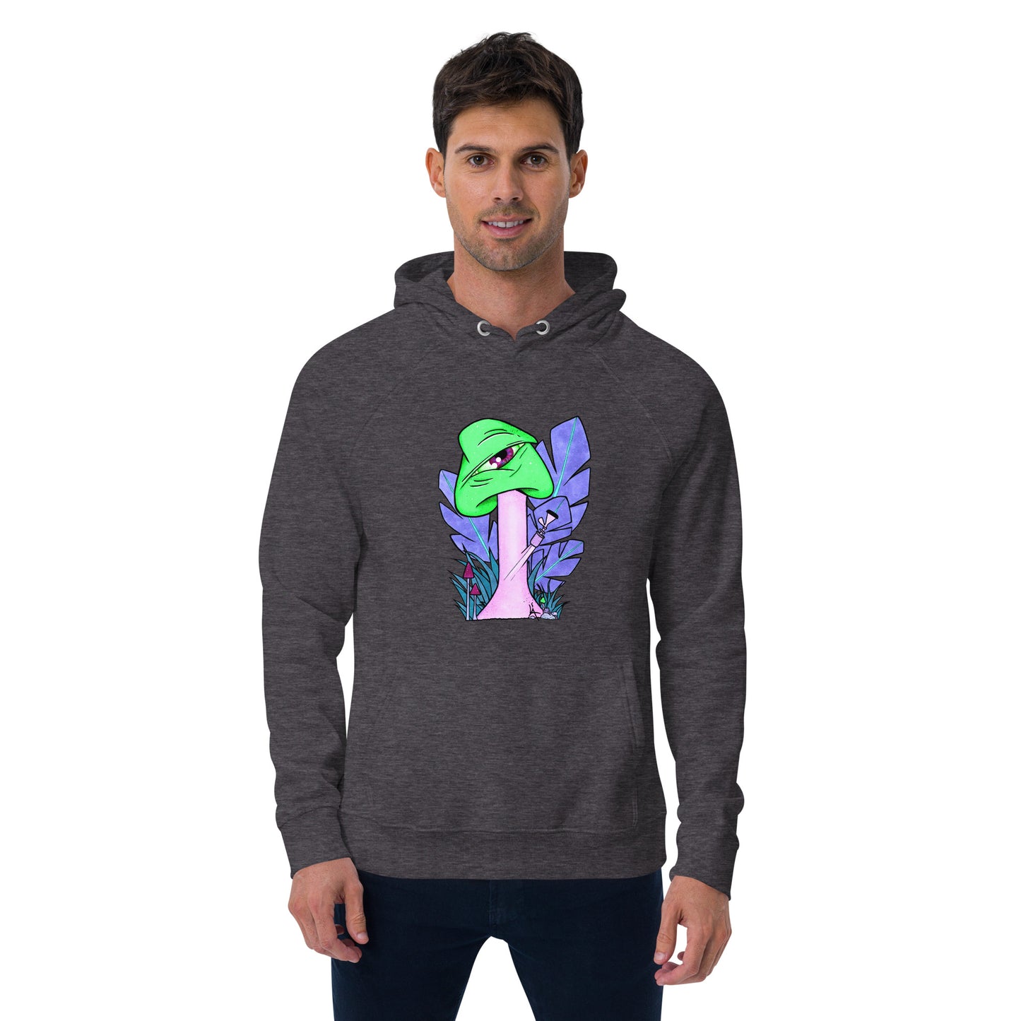 The Bongtripper (green) unisex eco raglan hoodie