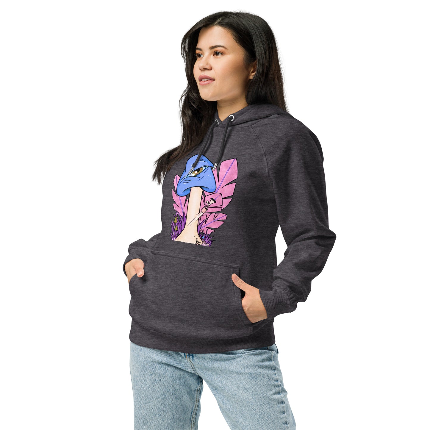 The Bongtripper (blue) unisex eco raglan hoodie