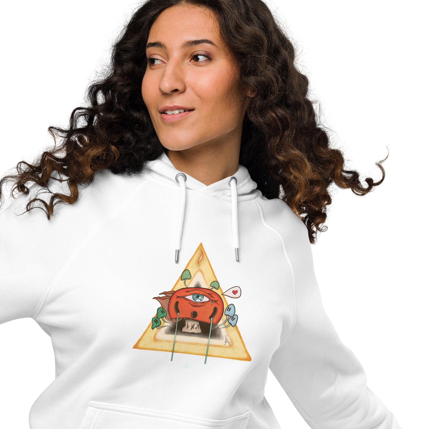 Sarah Mac Fire unisex eco raglan hoodie