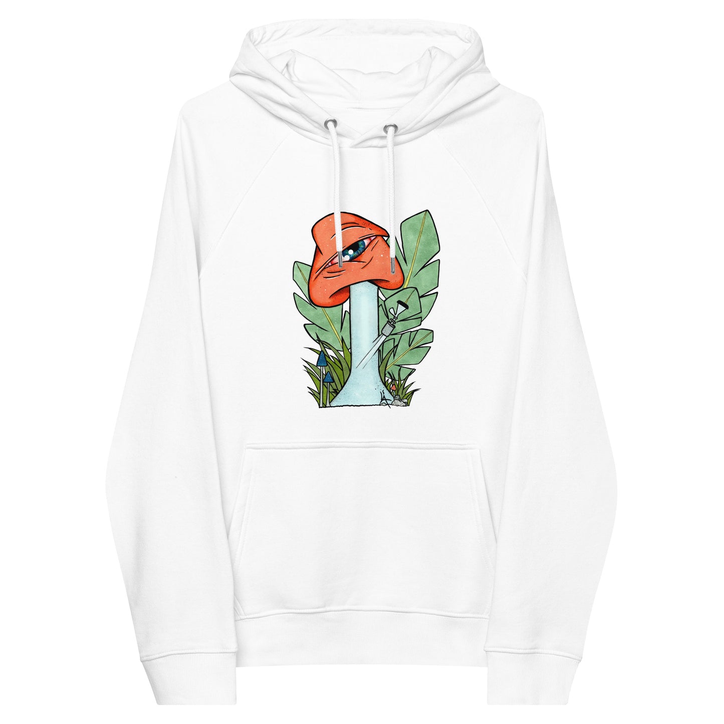 The Bongtripper (orange) unisex eco raglan hoodie