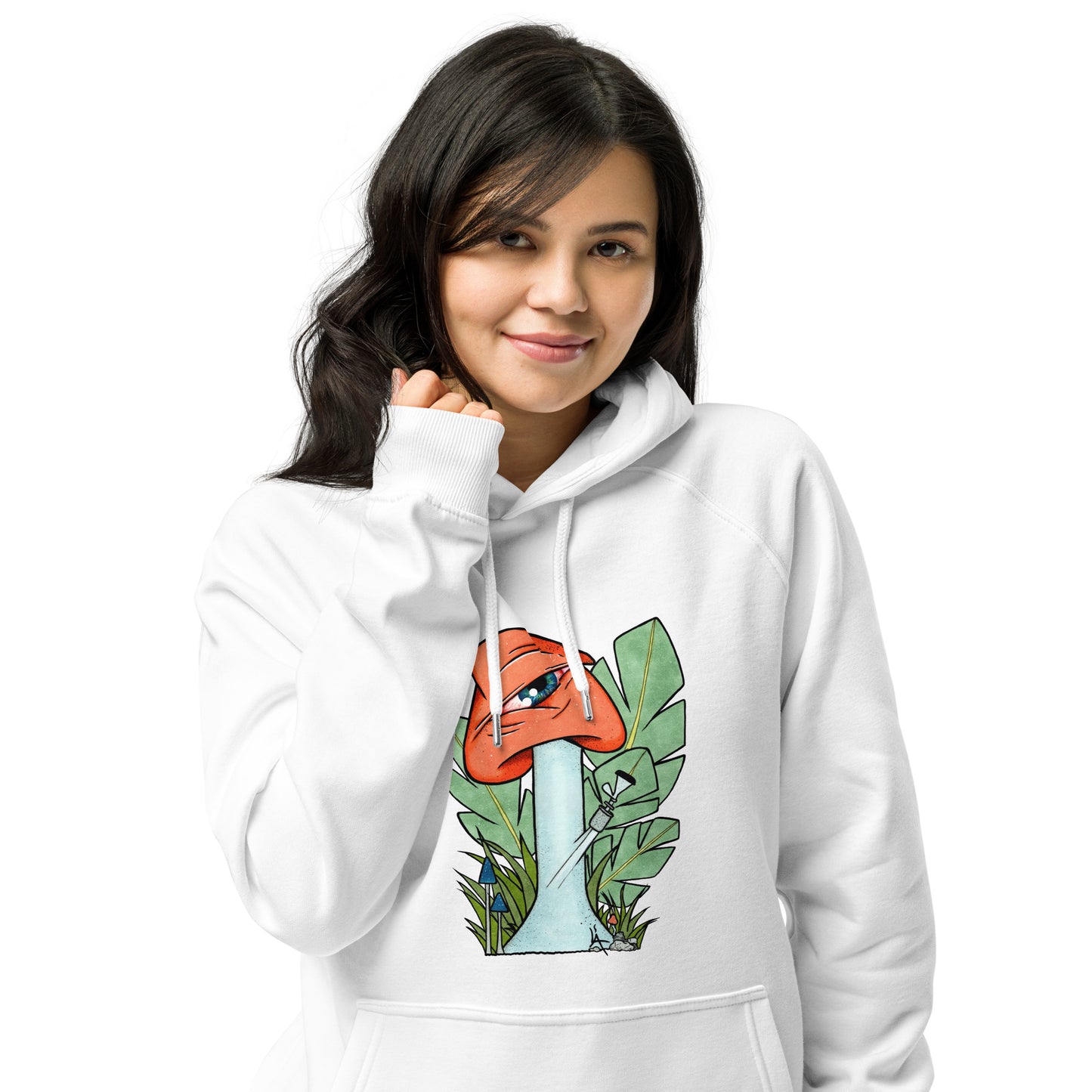 The Bongtripper (orange) unisex eco raglan hoodie