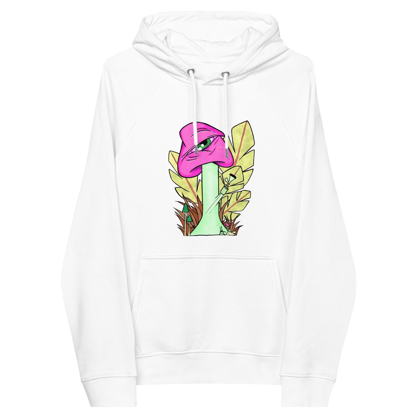 The Bongtripper (pink) unisex eco raglan hoodie