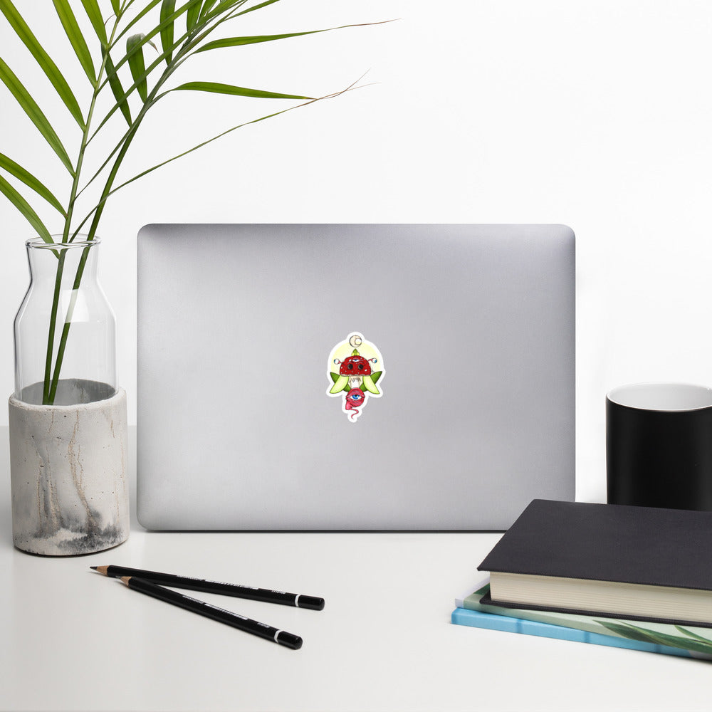 small sticker example on a laptop