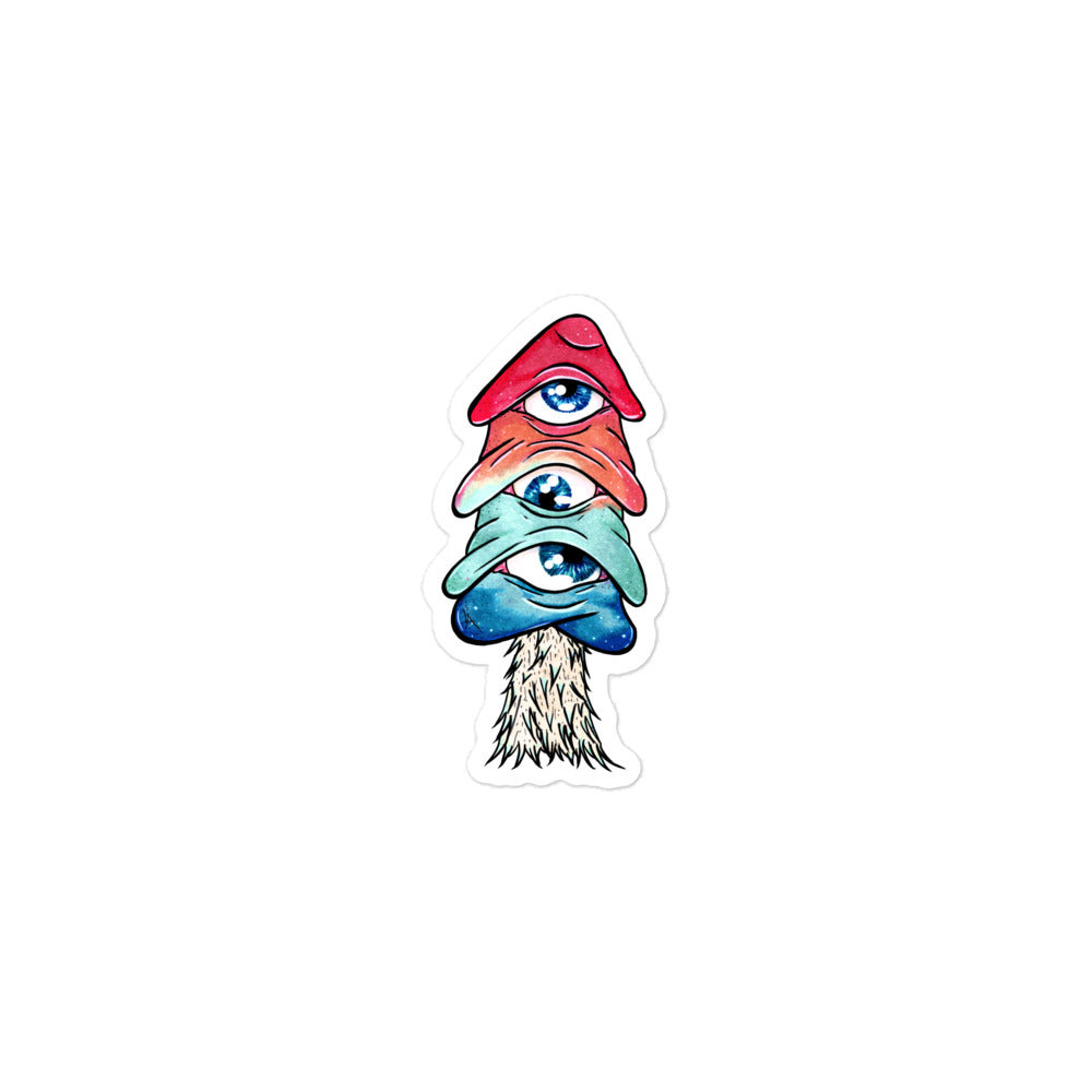 Third-eye mushroom bubble-free stickers