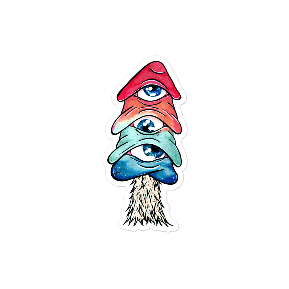 Third-eye mushroom bubble-free stickers