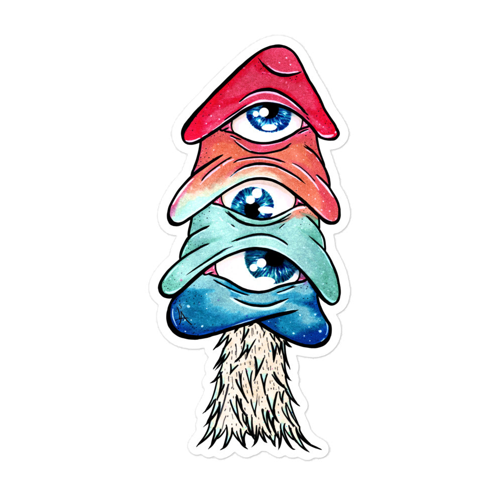 Third-eye mushroom bubble-free stickers